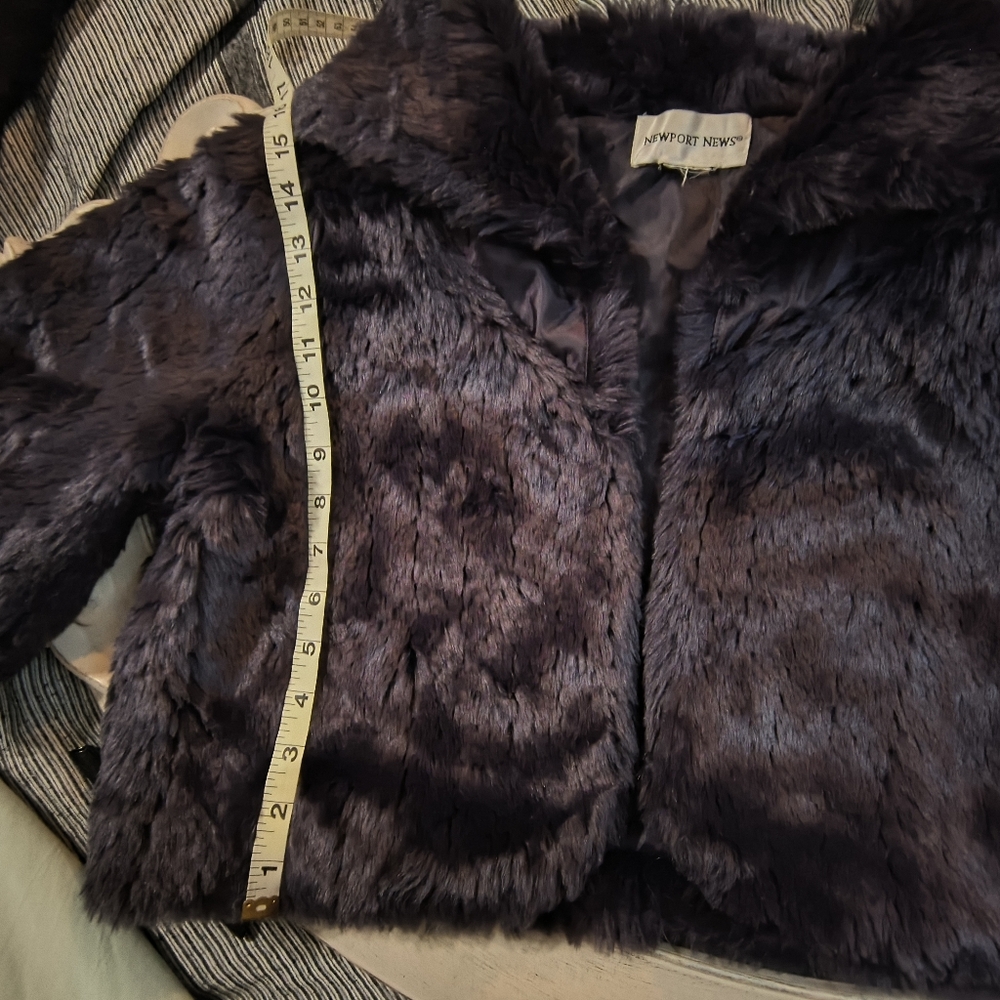 Newport News Plush Purple Teddy Jacket - Picture 7 of 9